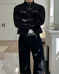 Stylish Short Stand Collar Jacket