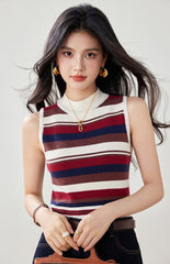 Stylish Striped Knit Tank Top