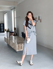 Summer Casual Fashion Short Sleeve Skirt Set