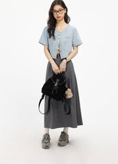 Blue Casual Short Style Denim Jacket