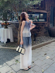 Summer Gradient Fashion Set With Wideleg Pants