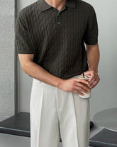 Summer Knit Loose Polo Shirt