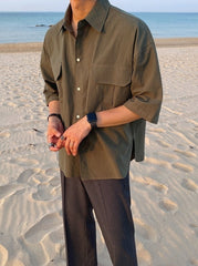 Summer Loose Short Sleeve Shirt Korean Style Jacket