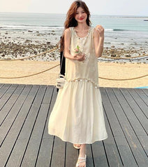 Summer Sequin Embroidered Vintage Dress