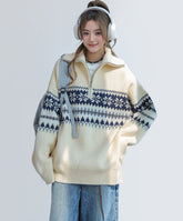 Sweet Puppy Embroidered Cozy Knitted Sweater