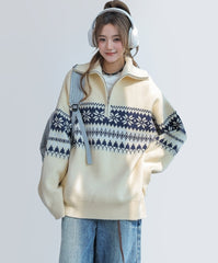 Sweet Puppy Embroidered Cozy Knitted Sweater