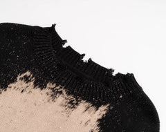 Black Tie-Dye Pin Embellished Sweater