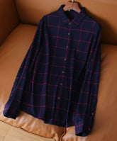 Blue Checkered Button-Up Shirt