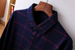 Blue Checkered Button-Up Shirt