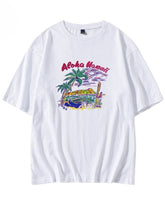 White Aloha Printed T-Shirt