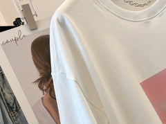 White Scenery Print T-Shirt