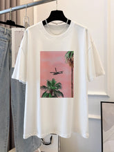 White Scenery Print T-Shirt