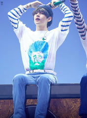 White Taehyung Own Design Graffiti T-Shirt