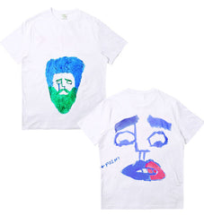 White Taehyung Own Design Graffiti T-Shirt
