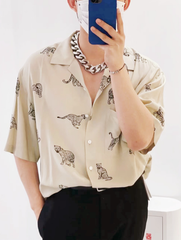 Beige Leopard Printed Shirt