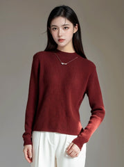 Thickened High Neck Sweater In Red