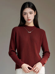 Thickened High Neck Sweater In Red
