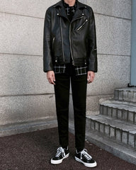 Trendy Black Moto Faux Leather Jacket
