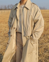 Trendy Casual Long Trench Coat For Everyday Style