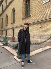 Trendy Casual Mid Length British Style Coat