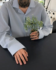 Trendy Korean Style Long Sleeve Collar Shirt