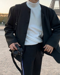 Trendy Korean Style Blend Short Jacket