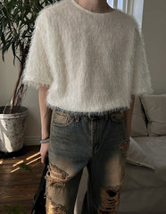 Trendy Loose Fit Casual Round Neck Short Sleeve Top
