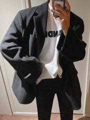 Trendy Mid Length Casual Trench Coat Blazer Jacket