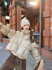 Trendy Short Puffer Jacket With Stylish Sleeves