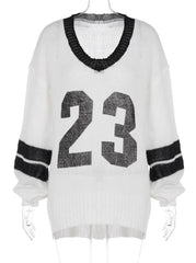 White See-Through Knitted Sweater