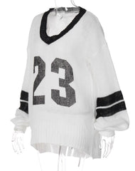 White See-Through Knitted Sweater