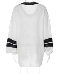 White See-Through Knitted Sweater