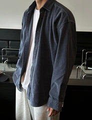 Vintage Casual Collared Long Sleeve Shirt