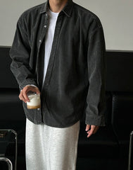 Vintage Casual Collared Long Sleeve Shirt