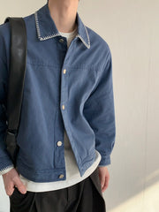 Vintage Collar Denim Work Jacket