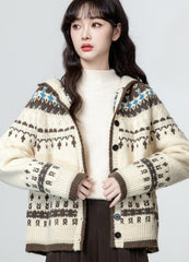 Retro Hooded Knit Sweater