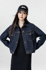 Vintage Deep Blue Denim Jacket