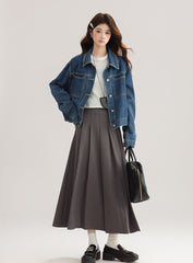 Vintage Deep Blue Denim Jacket