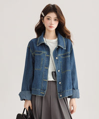Vintage Deep Blue Denim Jacket