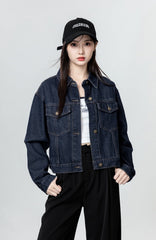 Vintage Deep Blue Denim Jacket
