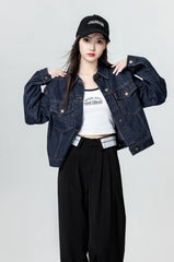 Vintage Deep Blue Denim Jacket