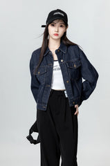 Vintage Deep Blue Denim Jacket