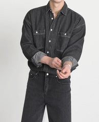 Vintage Denim Jacket With Long Sleeves