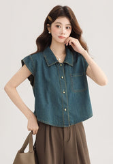 Vintage Denim Sleeveless Top