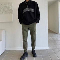 Vintage Embroidered Lettering Sweatshirt