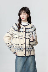 Vintage Fair Isle Knit Cardigan Sweater