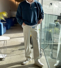 Vintage Half-Zip Pullover Sweatshirt