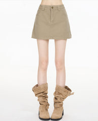 Vintage High Waist Denim Mini Skirt