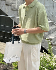 Vintage Knitted Polo Short Sleeve Shirt