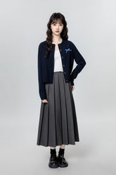 Vintage Navy Knitted Cardigan Sweater